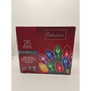 Celebrations Multicolor Transparent Vibrant Color Christmas Light String 24 Feet